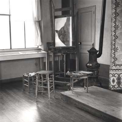 Interior of Cezannes studio at Aix-en-Provence, c.1900-02 by French Photographer